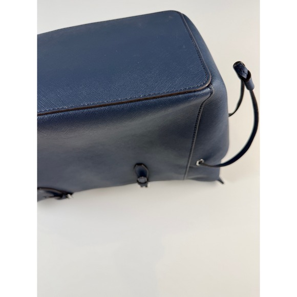 Michael Michael Kors Gilly Large Drawstring Travel Tote Leather Navy Blue Bag - Picture 6 of 15